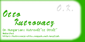 otto kutrovacz business card